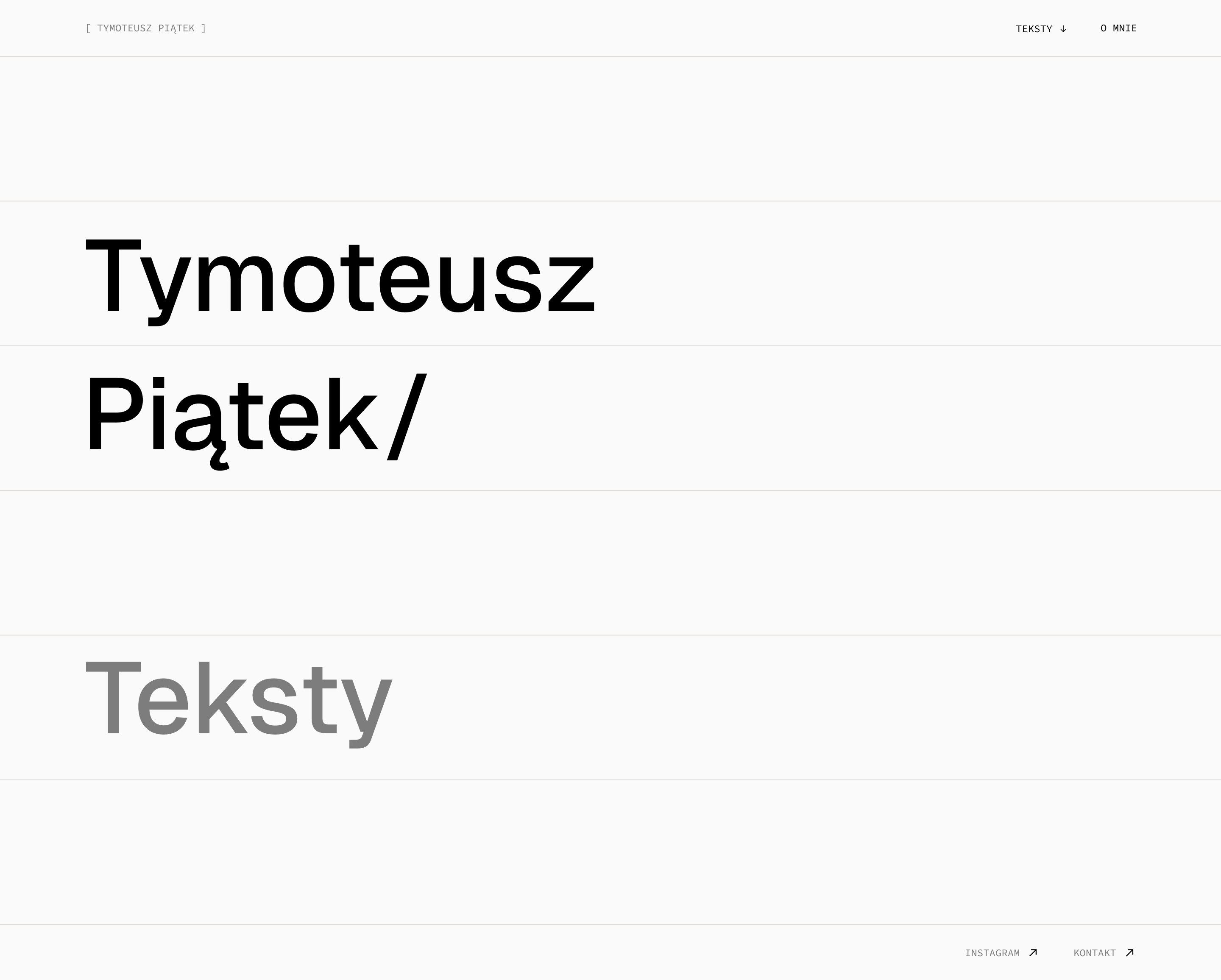 Tymoteusz Piątek/Teksty